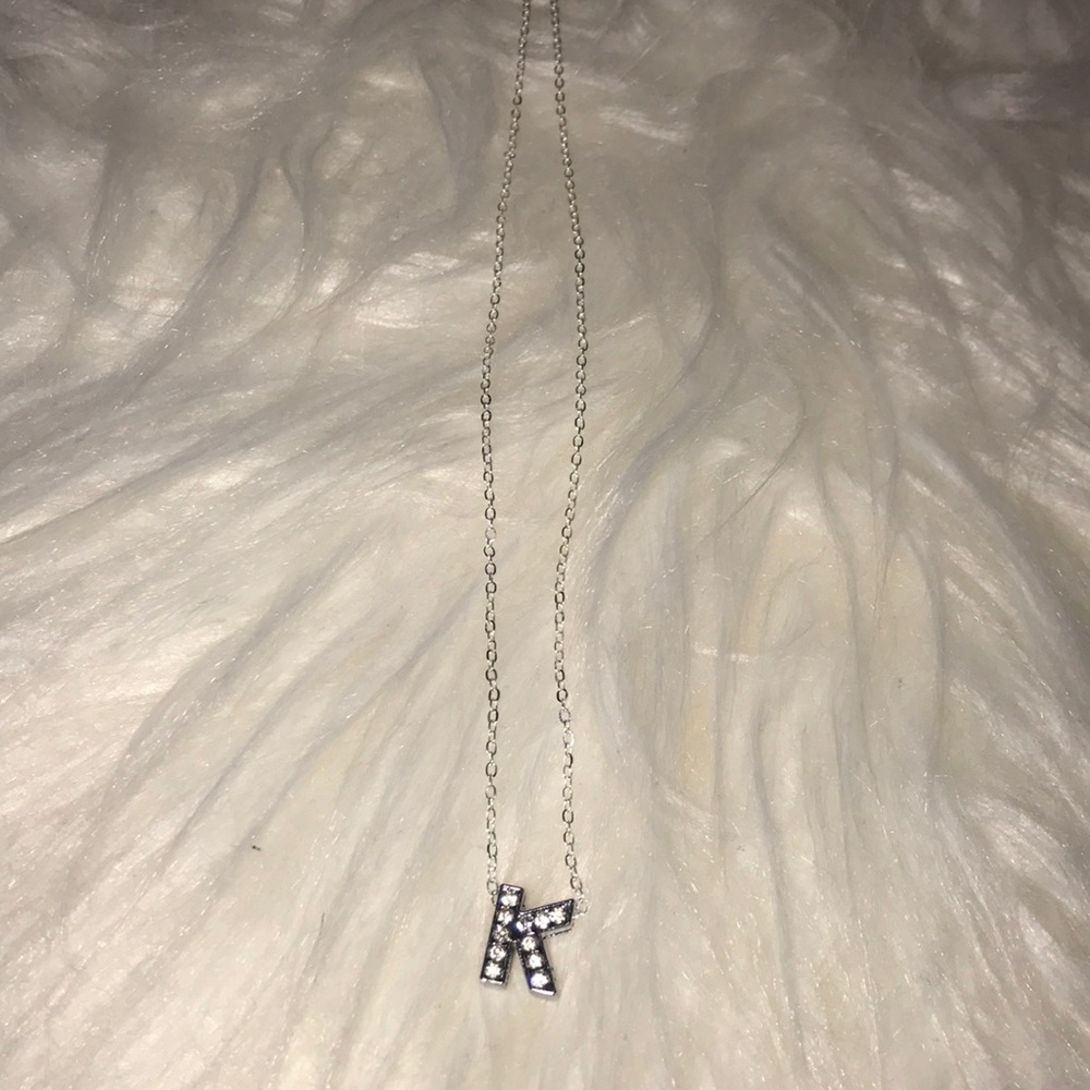silver necklace initials A-Z letters